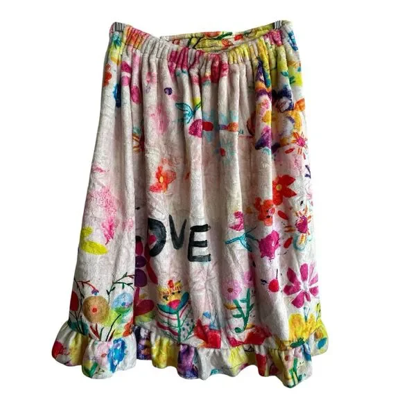NWT Natural Life Towel Wrap Love boho floral ruffle trim L/XL - Picture 2 of 10